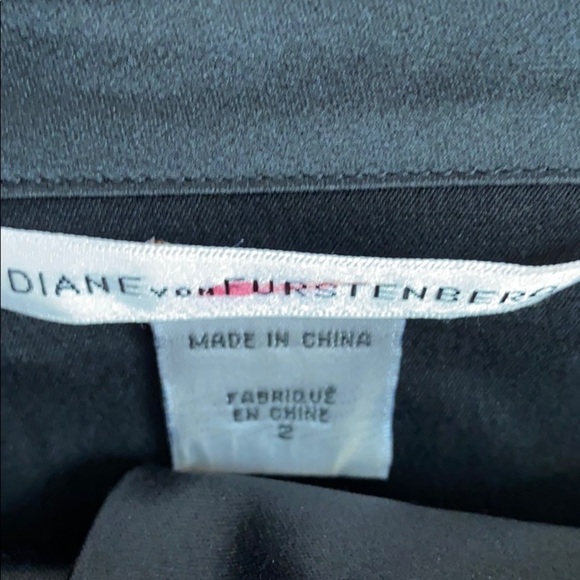 Diane von Furstenberg “PIA” Satin Cocktail Dress Black SZ 2 - Picture 6 of 6